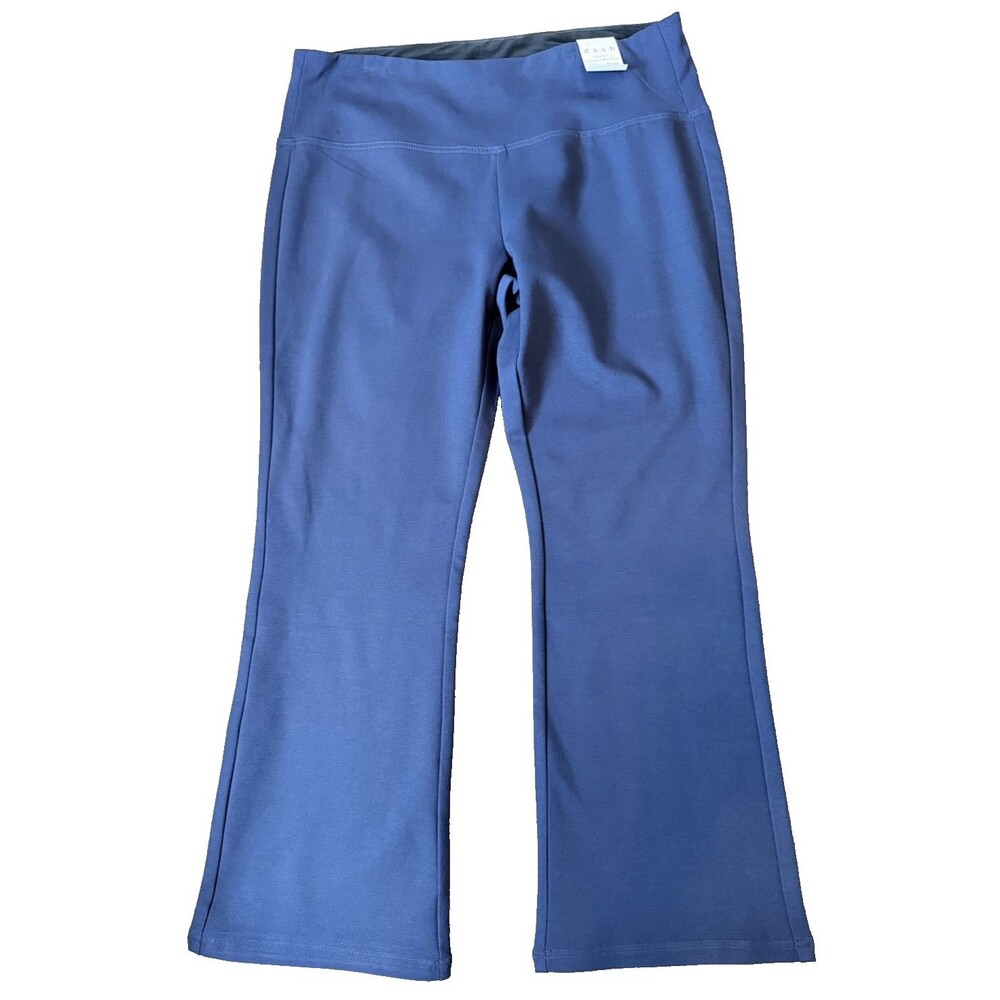NWT da-sh Women's Tummy Control Bootleg Ponte Pants Blue Size XL Stretch Pull On